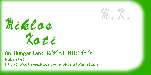 miklos koti business card